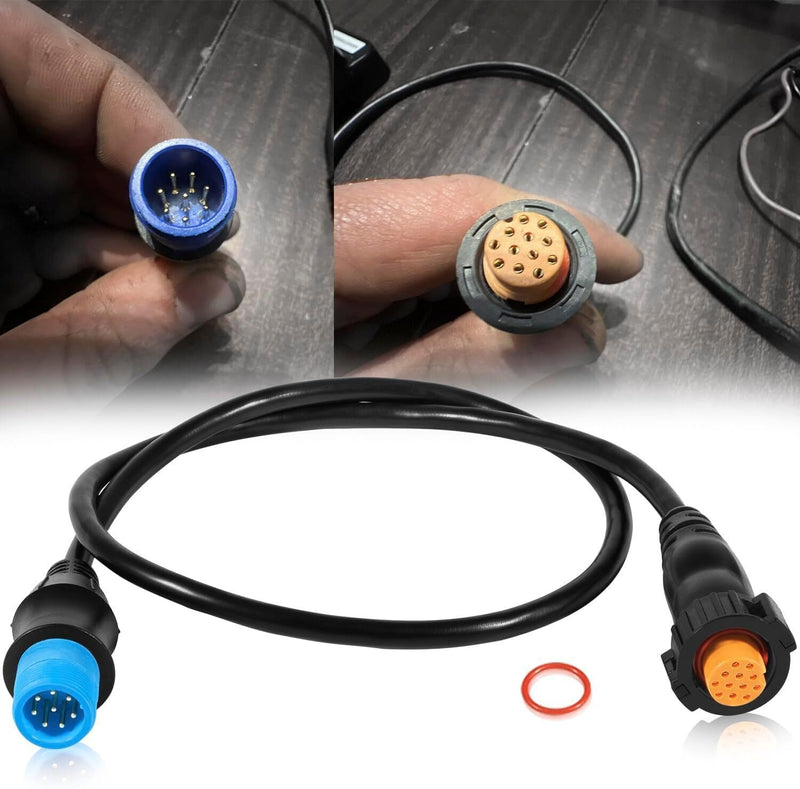 DURAFORCE For GARMIN 8-Pin Transducer to 12-Pin Sounder Adapter Cable w/ XID 010-12122-10
