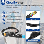 DURAFORCE For GARMIN 8-Pin Transducer to 12-Pin Sounder Adapter Cable w/ XID 010-12122-10