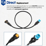 DURAFORCE For GARMIN 8-Pin Transducer to 12-Pin Sounder Adapter Cable w/ XID 010-12122-10