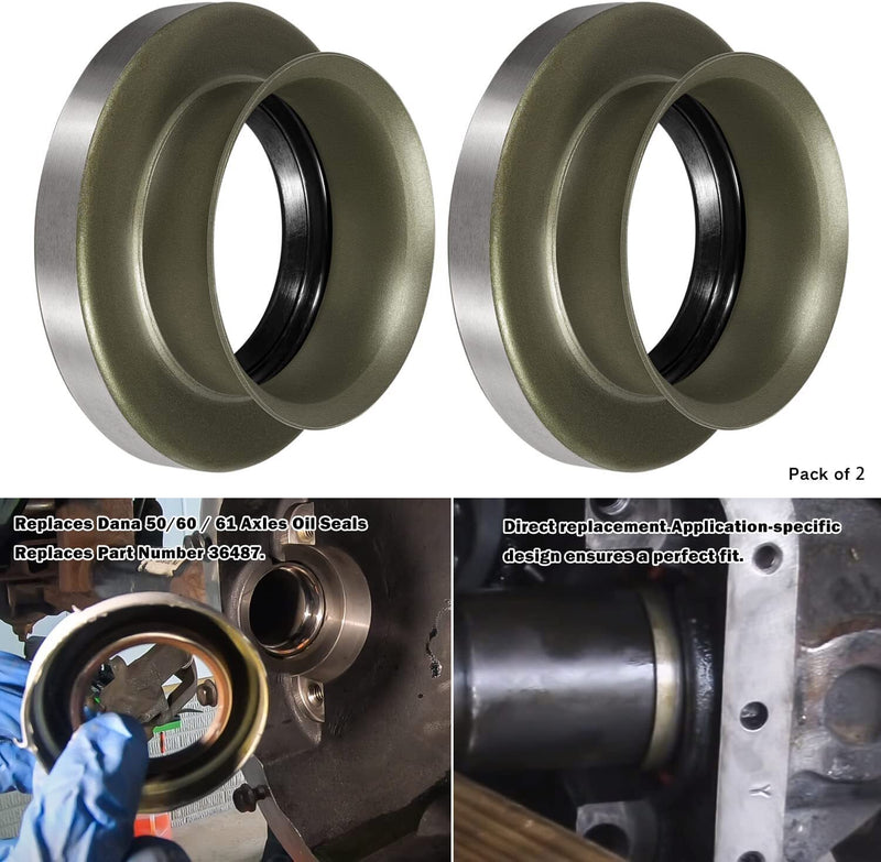 DURAFORCE 36487 Front Inner Axle Tube Seal Spicer for Dana 50/60/61 Ford Chevy GMC Dodge
