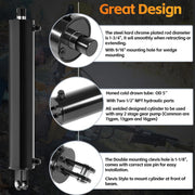 DURAFORCE 4.5" Bore x 24" Stroke Hydraulic Cylinder Welded Double Acting For Log Splitter