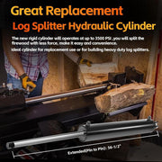 DURAFORCE 4.5" Bore x 24" Stroke Hydraulic Cylinder Welded Double Acting For Log Splitter