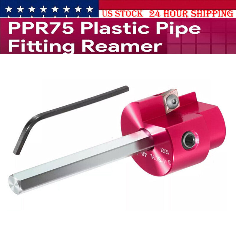 DURAFORCE PPR75 PVC Fitting Saver with 1/4" Hex Shaft 3/4" Head Aluminum PVC Reamer Tool