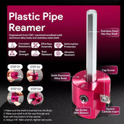 DURAFORCE PPR75 PVC Fitting Saver with 1/4" Hex Shaft 3/4" Head Aluminum PVC Reamer Tool