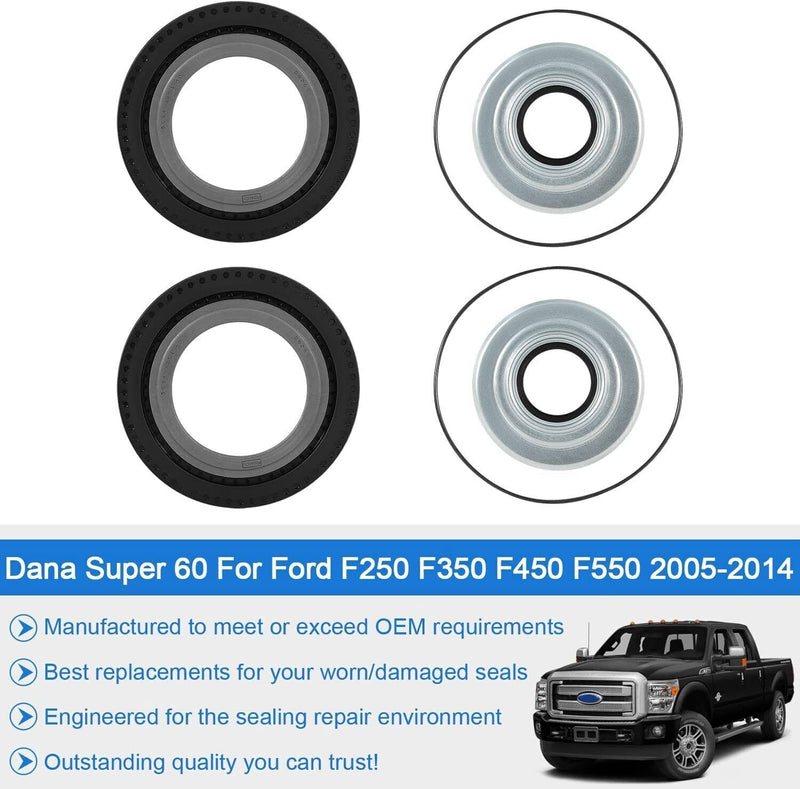 DURAFORCE Front Axle Seal & O-Ring & Dust Seals Kit For 2005-2019 Ford F250 F350 Superduty