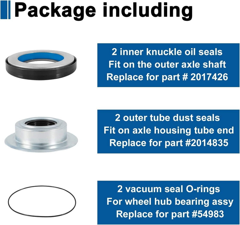 DURAFORCE Front Axle Seal & O-Ring & Dust Seals Kit For 2005-2019 Ford F250 F350 Superduty
