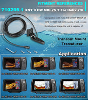 DURAFORCE for Humminbird 710295-1 XNT 9HW MDI 75 T Helix 7/8 Chirp MEGA Transom Transducer