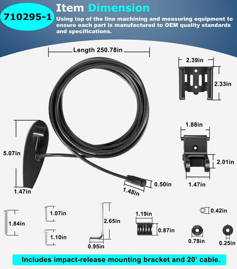 DURAFORCE for Humminbird 710295-1 XNT 9HW MDI 75 T Helix 7/8 Chirp MEGA Transom Transducer