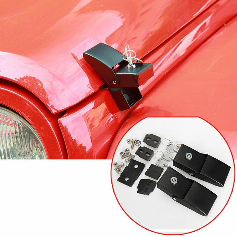 DURAFORCE 2pcs Locking Hood Look Catch Latches Kit for Jeep Wrangler JK JKU 2007-2018