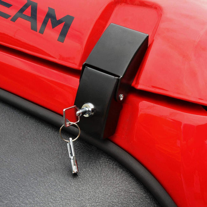DURAFORCE 2pcs Locking Hood Look Catch Latches Kit for Jeep Wrangler JK JKU 2007-2018