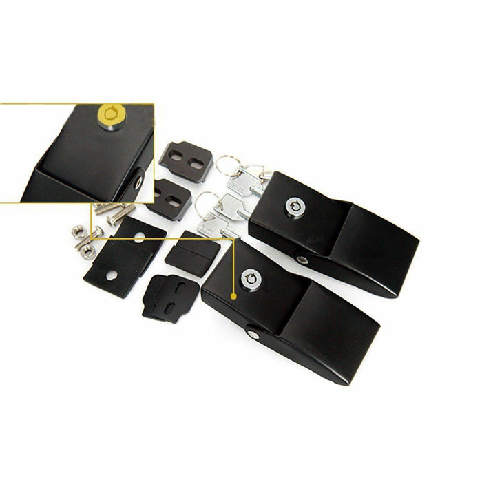 DURAFORCE 2pcs Locking Hood Look Catch Latches Kit for Jeep Wrangler JK JKU 2007-2018