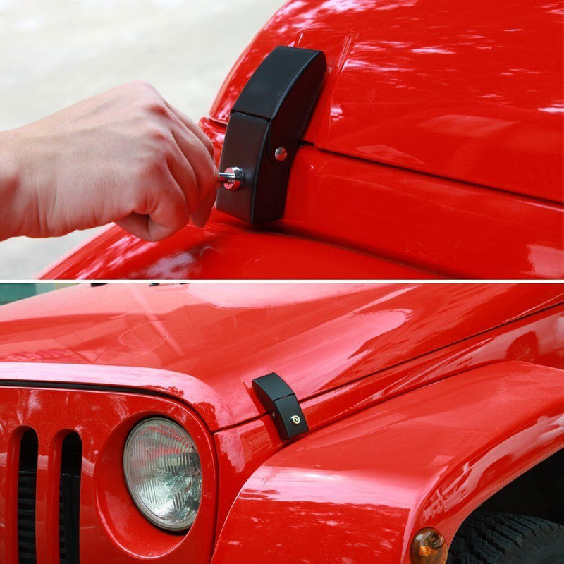 DURAFORCE 2pcs Locking Hood Look Catch Latches Kit for Jeep Wrangler JK JKU 2007-2018
