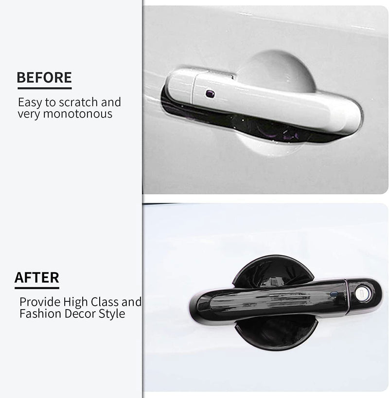 DURAFORCE 4Pcs Black ABS Door Handle Bowl Frame Cover Trim for Jeep Renegade 2015-2022