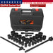 DURAFORCE 27Pcs 3/4-Inch Drive SAE & Metric Impact Socket Set for Trailers Trucks Tractors