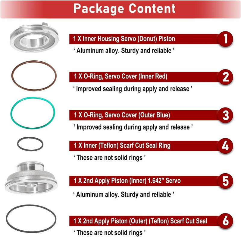 DURAFORCE For GM 4L60 4L65E 4L60E TH700-R4 Transmission Corvette Servo Piston Upgrade Kit