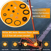 DURAFORCE Seal Replacement Repair Rebuild Kit for Ton WS Floor Jack Hein Werner 1-1/2