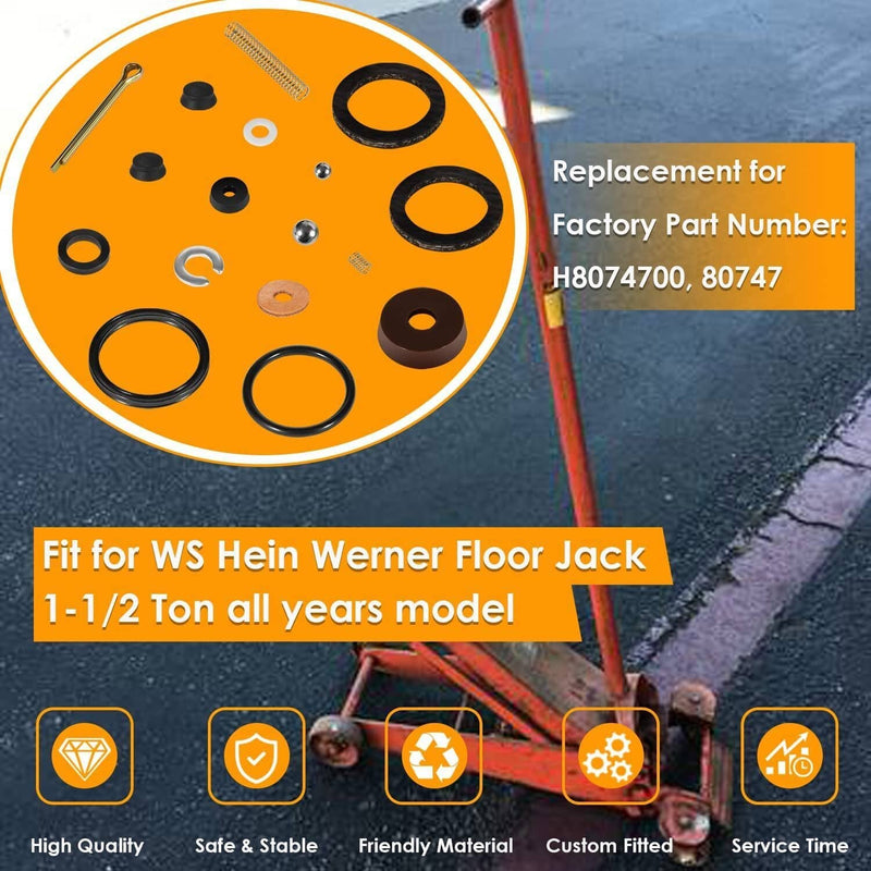 DURAFORCE Seal Replacement Repair Rebuild Kit for Ton WS Floor Jack Hein Werner 1-1/2