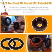 DURAFORCE Seal Replacement Repair Rebuild Kit for Ton WS Floor Jack Hein Werner 1-1/2