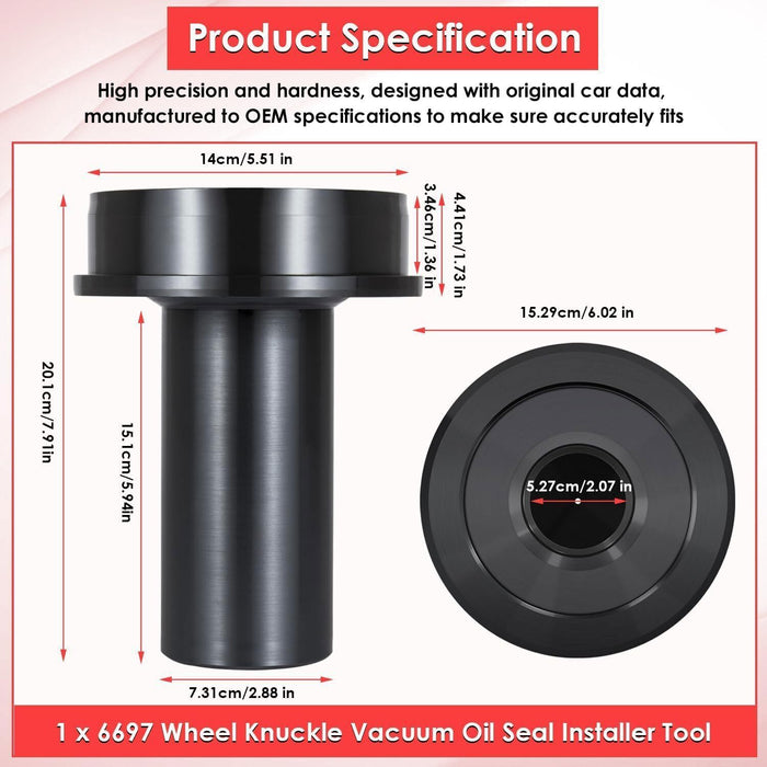 DURAFORCE 6697 Axle Shaft Vacuum Oil Seal Installer Tool For Ford 2005-2020 F-250 F-350
