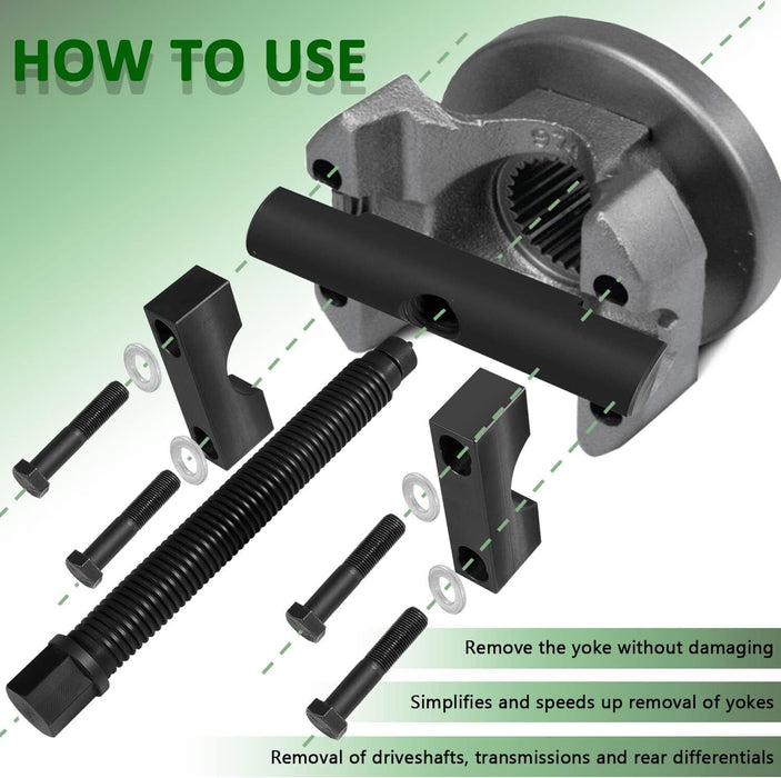 DURAFORCE 10803 Heavy-Duty Yoke Puller Semi Truck Yoke Remover Tool Kit For Meritor Volvo