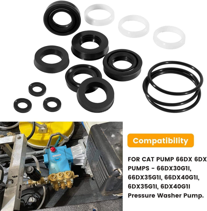 DURAFORCE 34262 Seal Kit for CAT Pumps 66DX 6DX Pressure Washer Pump 66DX30G1I 6DX40G1I