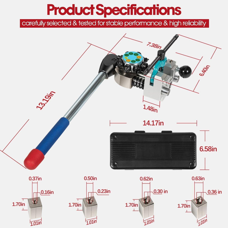 DURAFORCE Professional Brake Line Flaring Tool 45 Degree Set-Single, Bubble, Double Flares