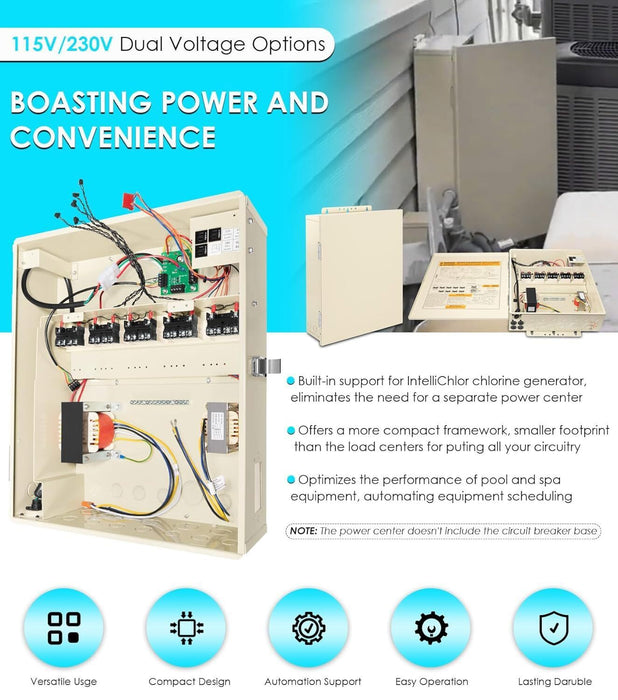 DURAFORCE 521214 Pool/Spa Power Center for IntelliChlor IC20/40/60 | 115V/230V Transformer