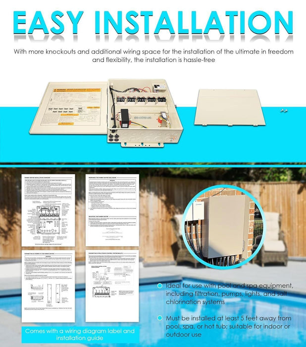 DURAFORCE 521214 Pool/Spa Power Center for IntelliChlor IC20/40/60 | 115V/230V Transformer