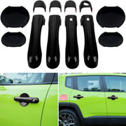 DURAFORCE Black Door Handle Cover & Cup Bowl Frame Cover Kit for Jeep Renegade 2015-2021