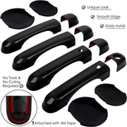 DURAFORCE Black Door Handle Cover & Cup Bowl Frame Cover Kit for Jeep Renegade 2015-2021