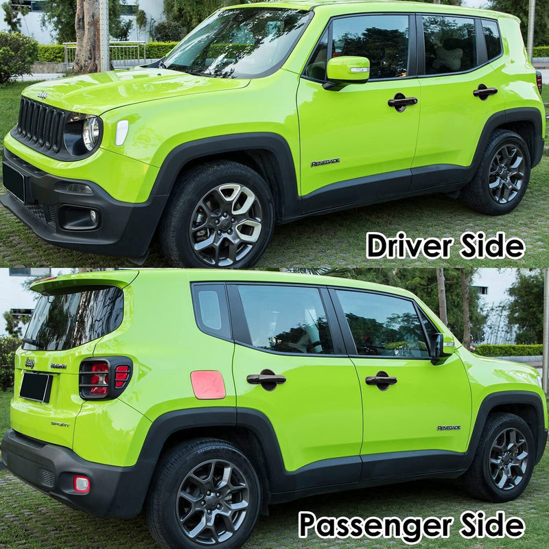 DURAFORCE Black Door Handle Cover & Cup Bowl Frame Cover Kit for Jeep Renegade 2015-2021