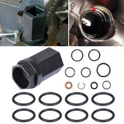 DURAFORCE Oil Rail Ball Tube Socket Tool +O-Ring+Injector Seal Kit for 6.0L Ford 2003-2007