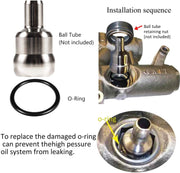 DURAFORCE Oil Rail Ball Tube Socket Tool +O-Ring+Injector Seal Kit for 6.0L Ford 2003-2007
