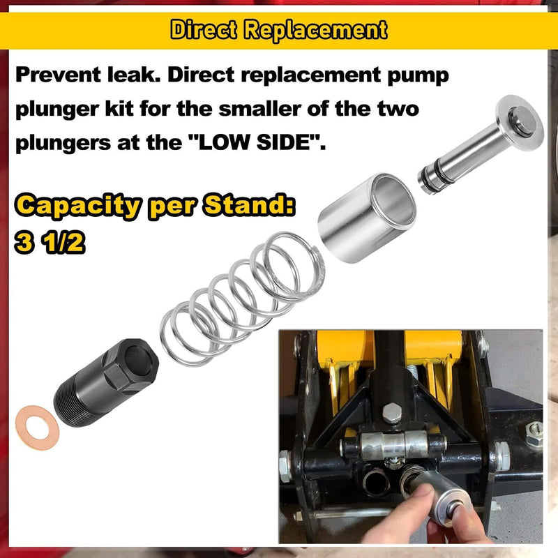DURAFORCE Pump Piston Plunger Kit for Harbor Freight-Costco-Arcan-Matco 3 & 3 1/4 Ton Jack