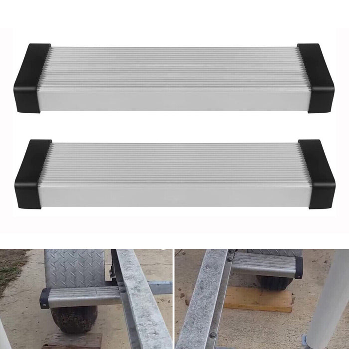 DURAFORCE 2Pcs Aluminum Boat Trailer Round Fender Mount and Step Pad Bolt On Brackets