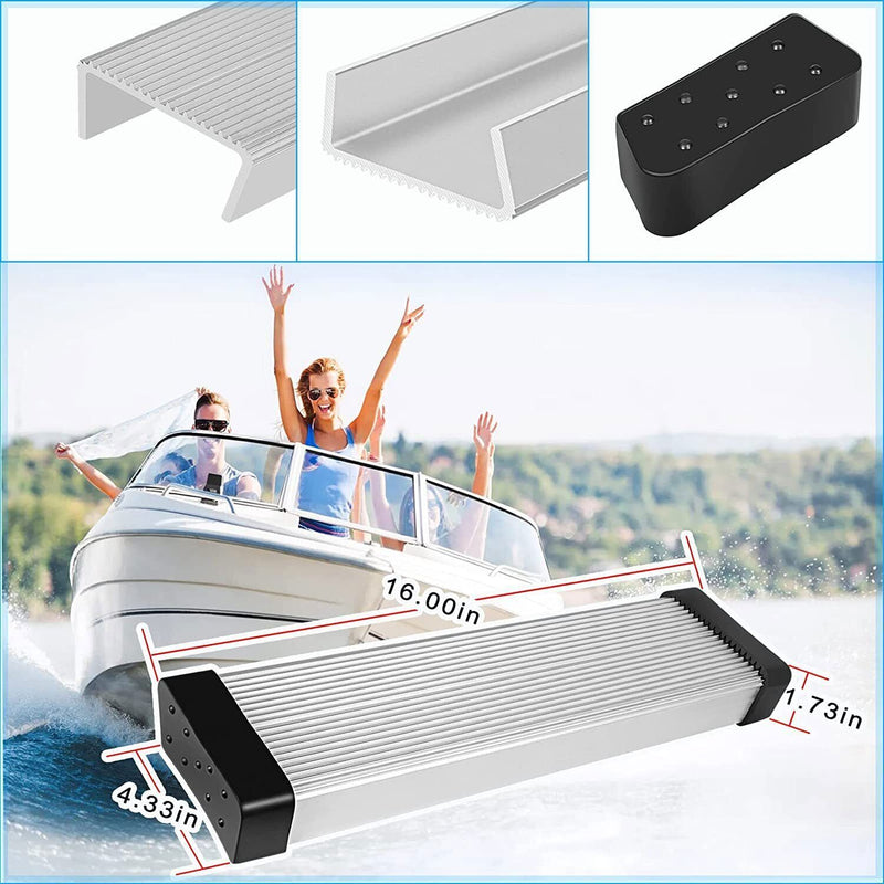 DURAFORCE 2Pcs Aluminum Boat Trailer Round Fender Mount and Step Pad Bolt On Brackets