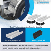 DURAFORCE 2Pcs Aluminum Boat Trailer Round Fender Mount and Step Pad Bolt On Brackets