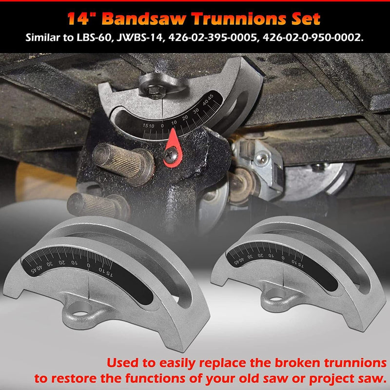 DURAFORCE 14" Bandsaw Trunnions with Degree Scale for Most 14-Inch Wood Band Saws 2Pcs
