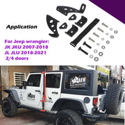 DURAFORCE Hi Lift Jack Mount Hood Hinge Door Hinge Bracket for Jeep Wrangler JK JL 07-21