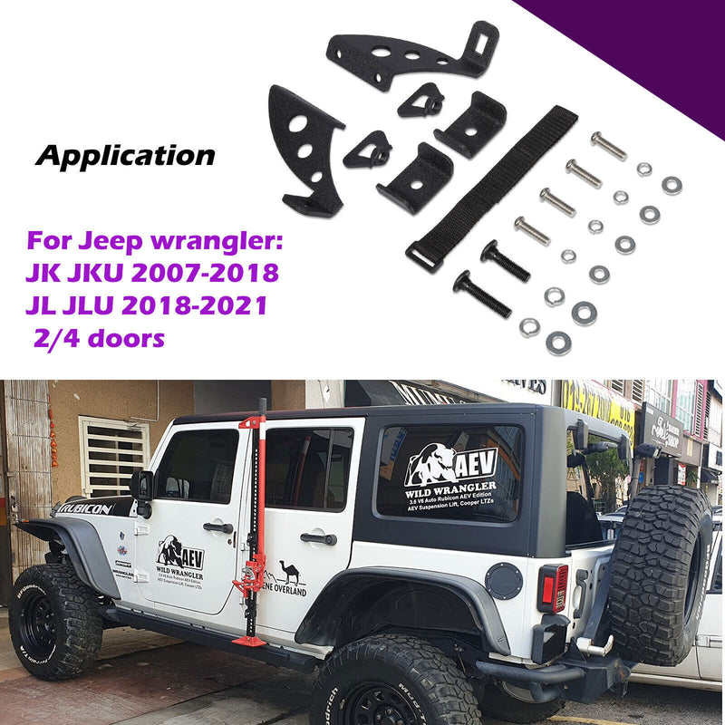 DURAFORCE Hi Lift Jack Mount Hood Hinge Door Hinge Bracket for Jeep Wrangler JK JL 07-21