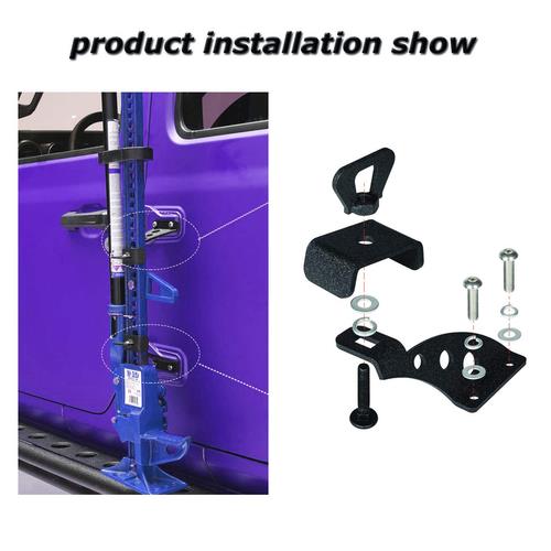 DURAFORCE Hi Lift Jack Mount Hood Hinge Door Hinge Bracket for Jeep Wrangler JK JL 07-21