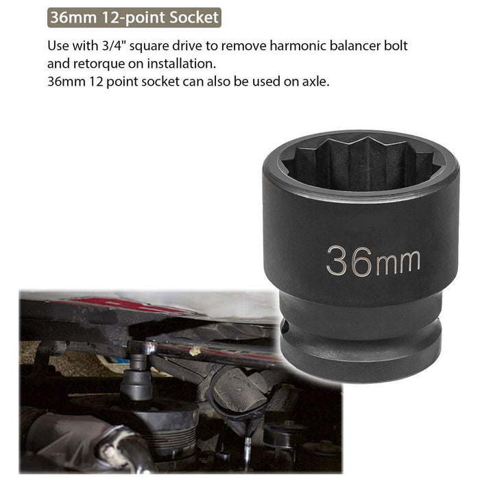 DURAFORCE 22100 Flywheel Locking Holder Tool & 36mm 3/4" Socket for 6.6L Duramax