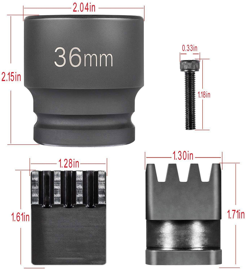 DURAFORCE 22100 Flywheel Locking Holder Tool & 36mm 3/4" Socket for 6.6L Duramax