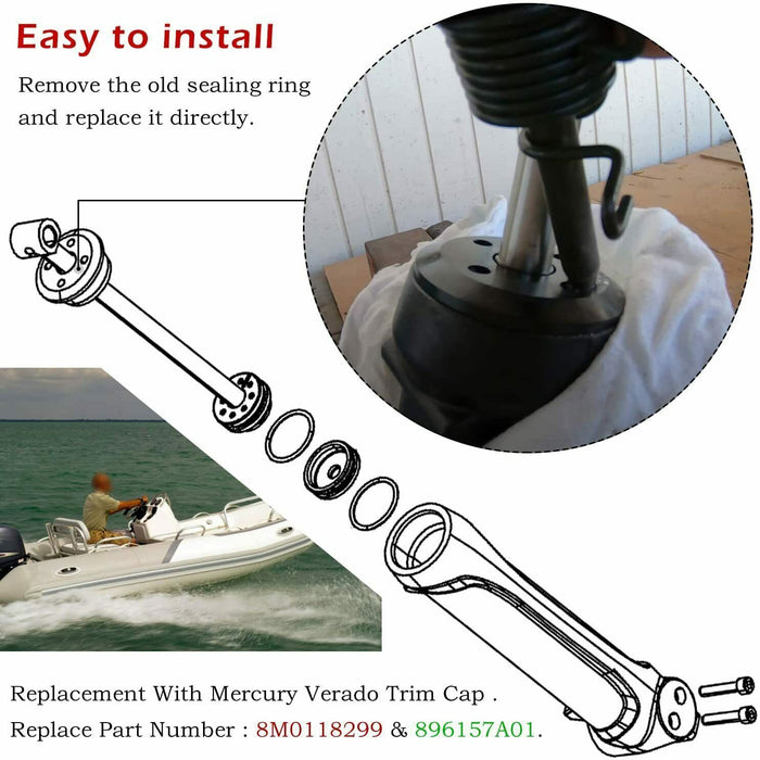 DURAFORCE 2X Outboard Verado Trim Cap For Mercury 8M0118299 896157A01 6-Cylinder 200HP-300
