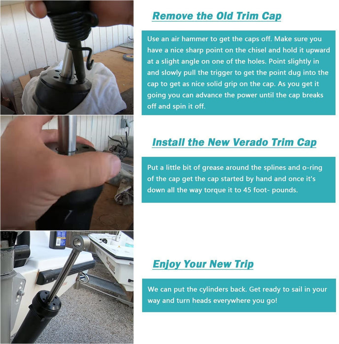 DURAFORCE 2X Outboard Verado Trim Cap For Mercury 8M0118299 896157A01 6-Cylinder 200HP-300