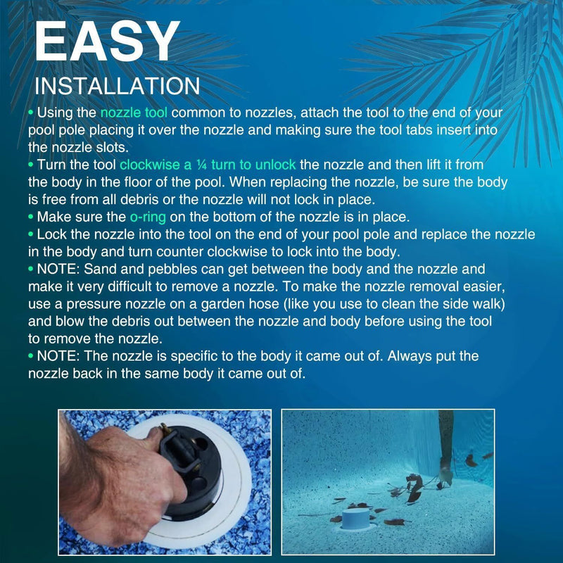 DURAFORCE Rotating PopUp Head Nozzel Replacement for PCC2000 in-Floor Cleaning System