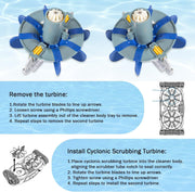 DURAFORCE 2PCS R0714300 Cyclonic Scrubbing Turbine Assembly For Zodiac MX6/8, MX6/8 Elite