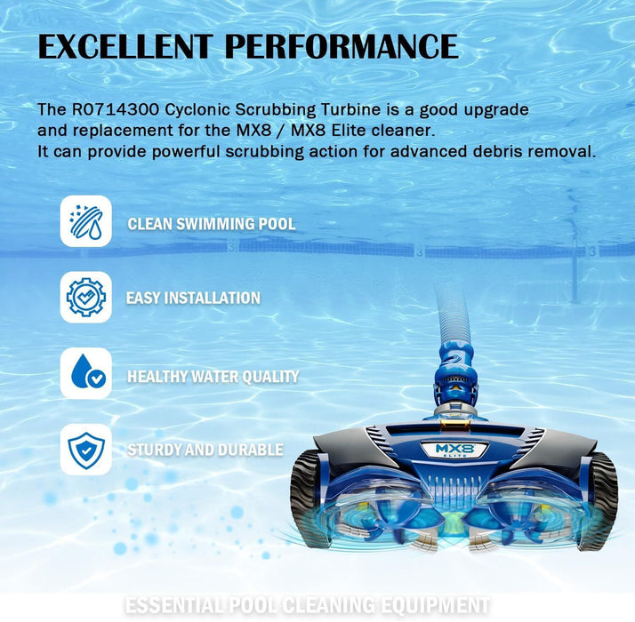 DURAFORCE 2PCS R0714300 Cyclonic Scrubbing Turbine Assembly For Zodiac MX6/8, MX6/8 Elite