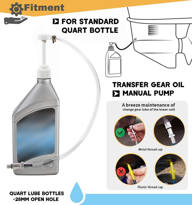 DURAFORCE Marine Outboard Boat Motor Lower Unit Gear Oil Change Outdrive Fluid Pump Kit
