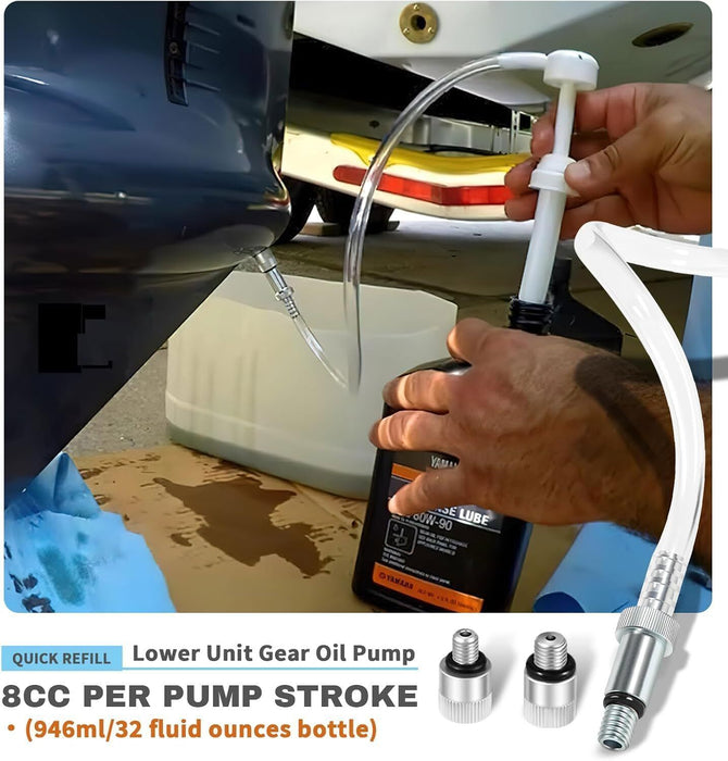 DURAFORCE Marine Outboard Boat Motor Lower Unit Gear Oil Change Outdrive Fluid Pump Kit